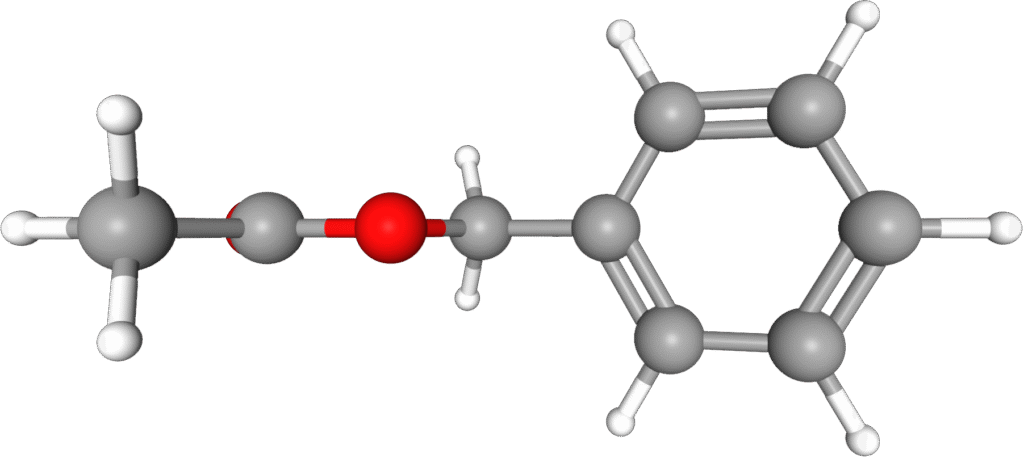 ساختار شیمیایی بنزیل استات